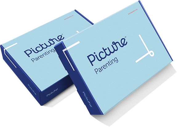 Two Picture Parenting blue DNA test kit boxes